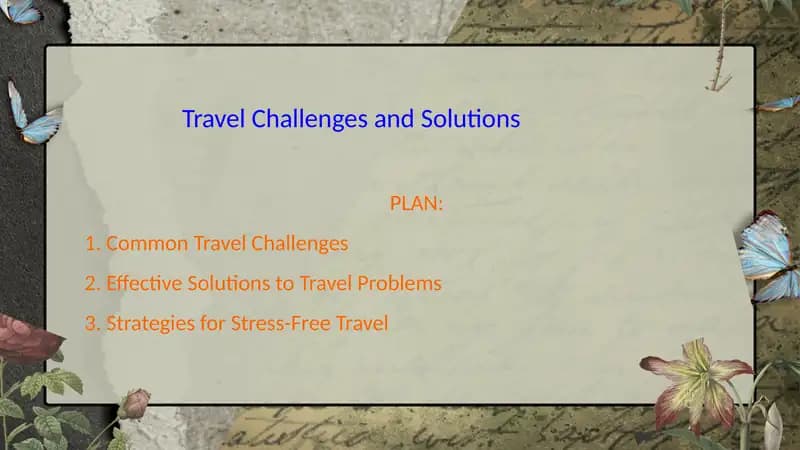 Travel Challenges and Solutions