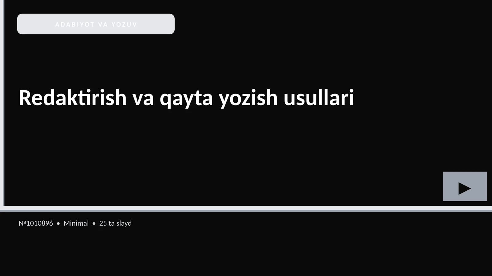 Redaktirish va qayta yozish usullari