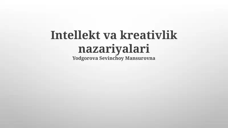 Ijodkorlik nazariyalari