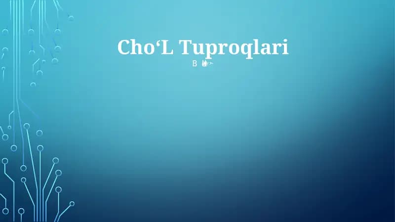 ChoʻL Tuproqlari