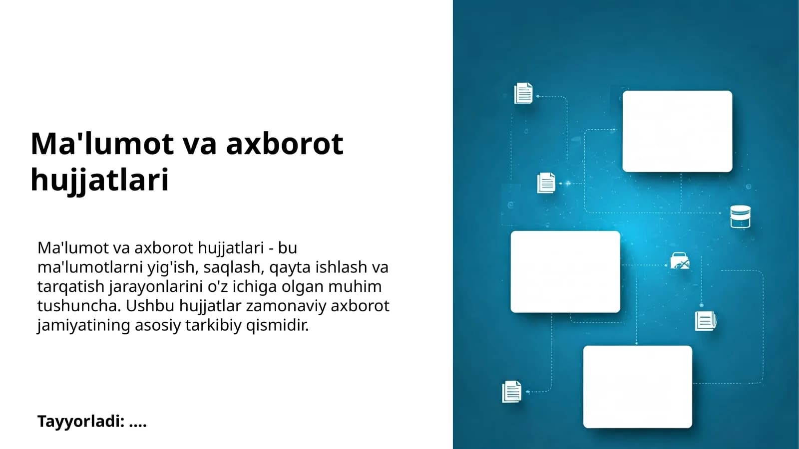 Ma'lumot va axborot hujjatlari