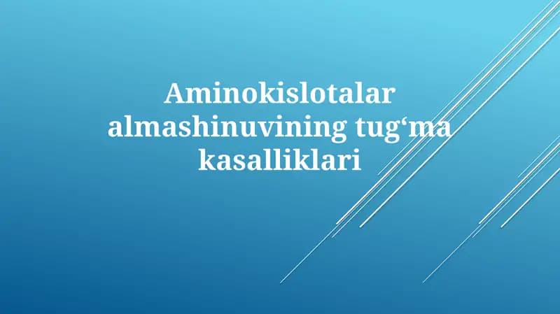 Aminokislotalar almashinuvi
