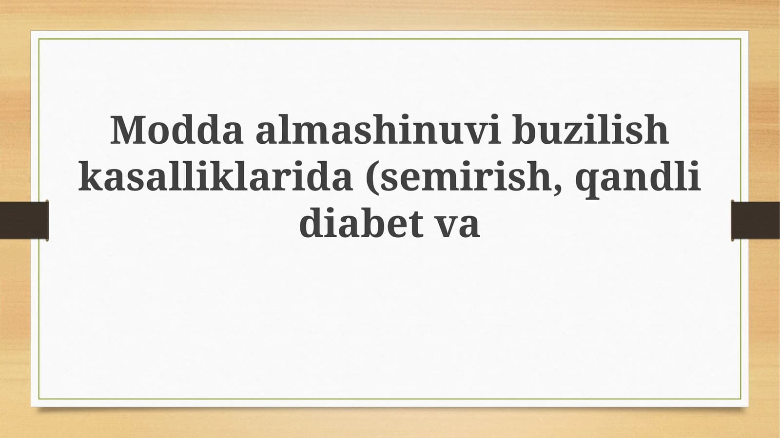 Metabolik buzilishlar