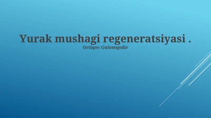 Yurak mushagi regeneratsiyasi