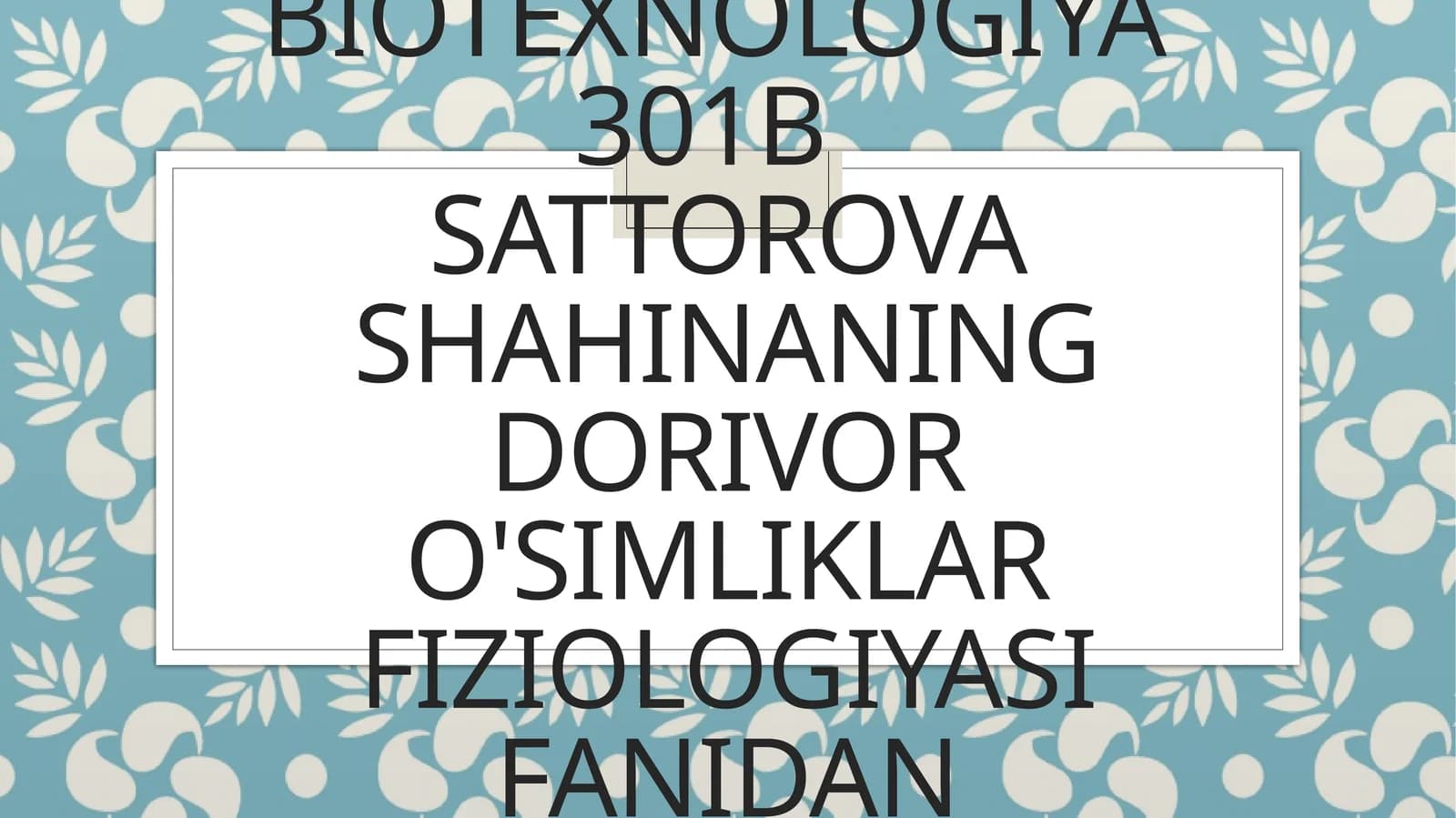 O’simliklarning o’sish fazalari