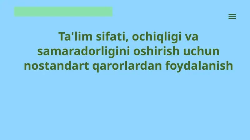 Nostandart qarorlar tushunchasi