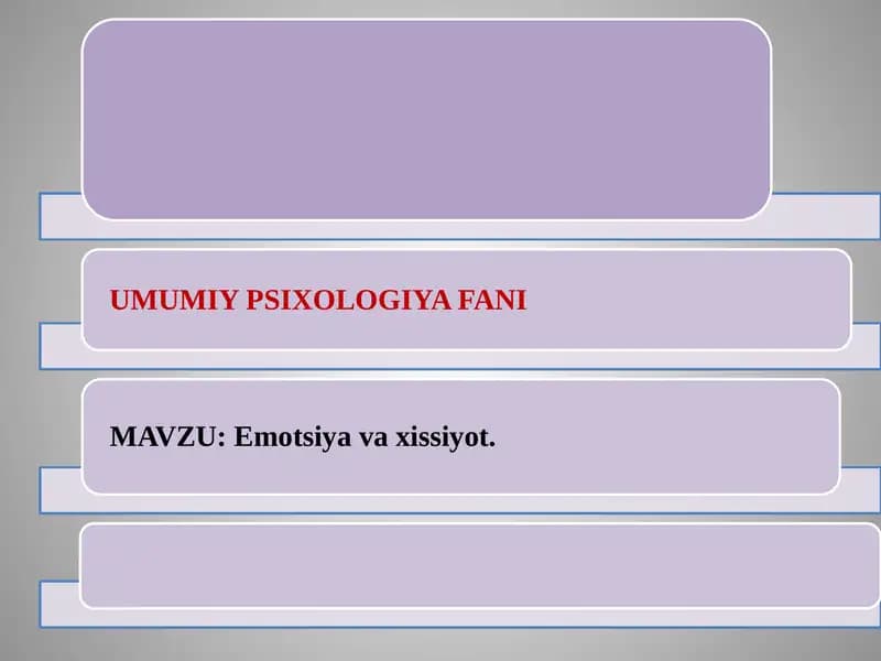 Emotsiya va xissiyot