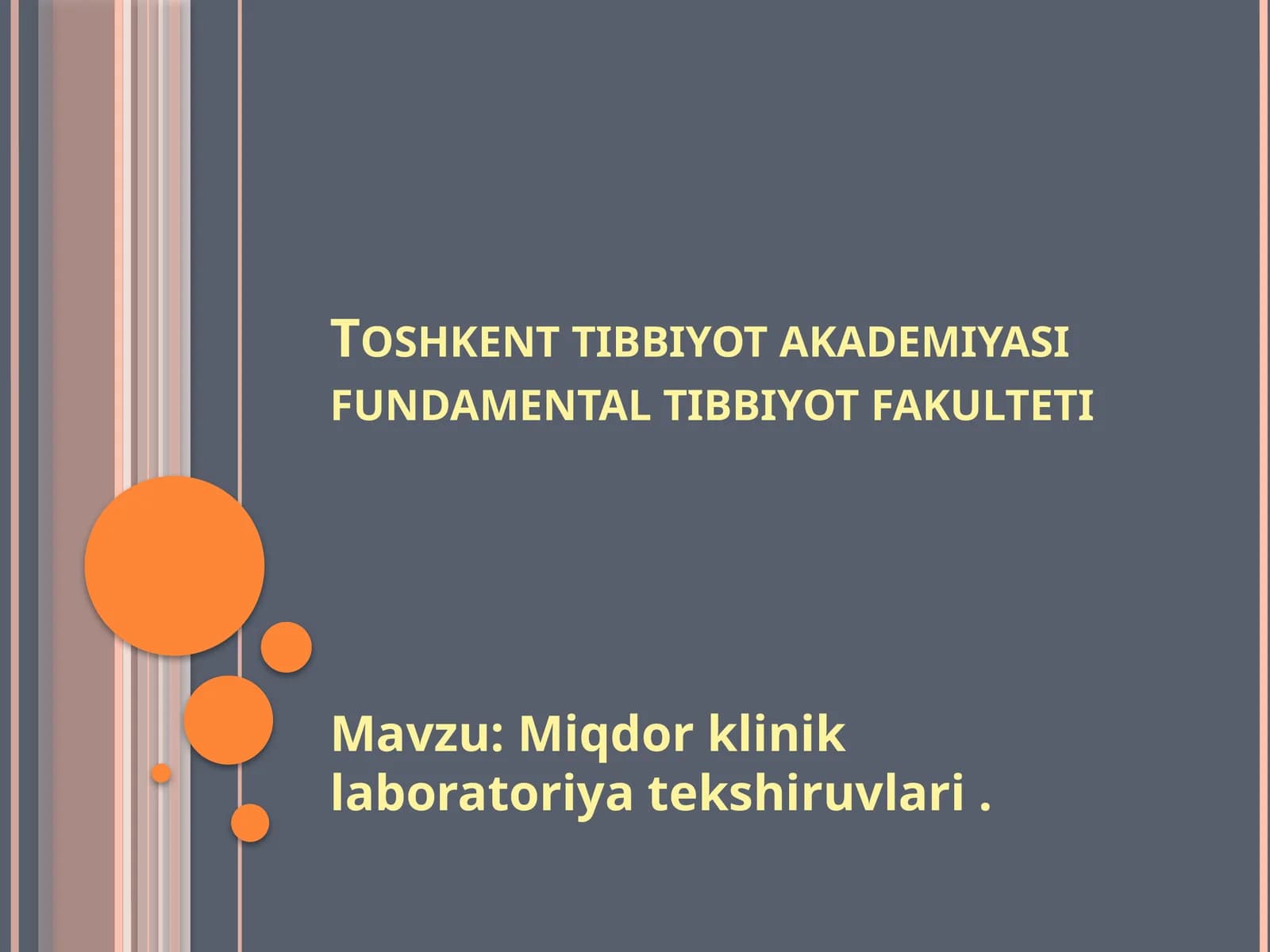 Miqdor klinik laboratoriya tekshiruvi