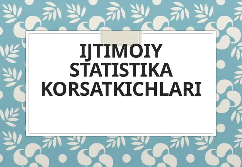 Ijtimoiy statistika korsatkichlari
