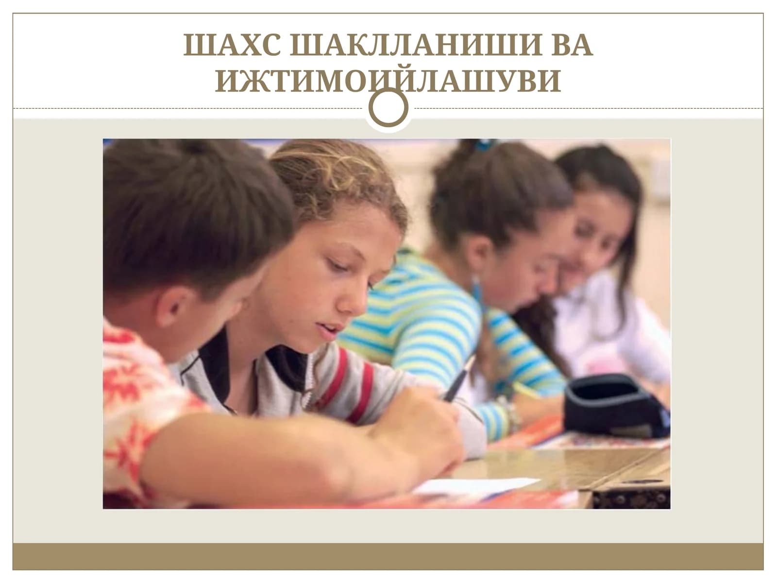 ШАХС ШАКЛЛАНИШИВА ИЖТИМОИЙЛАШУВИ