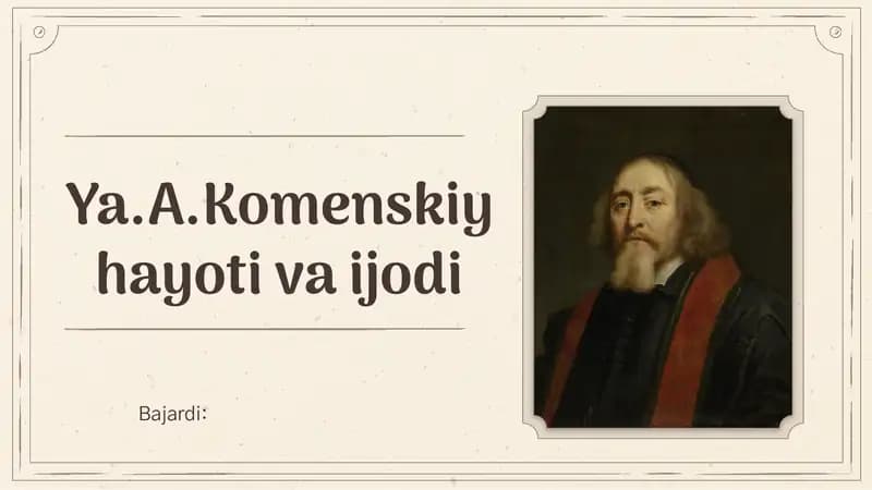Ya.A.Komenskiy hayoti va ijodi