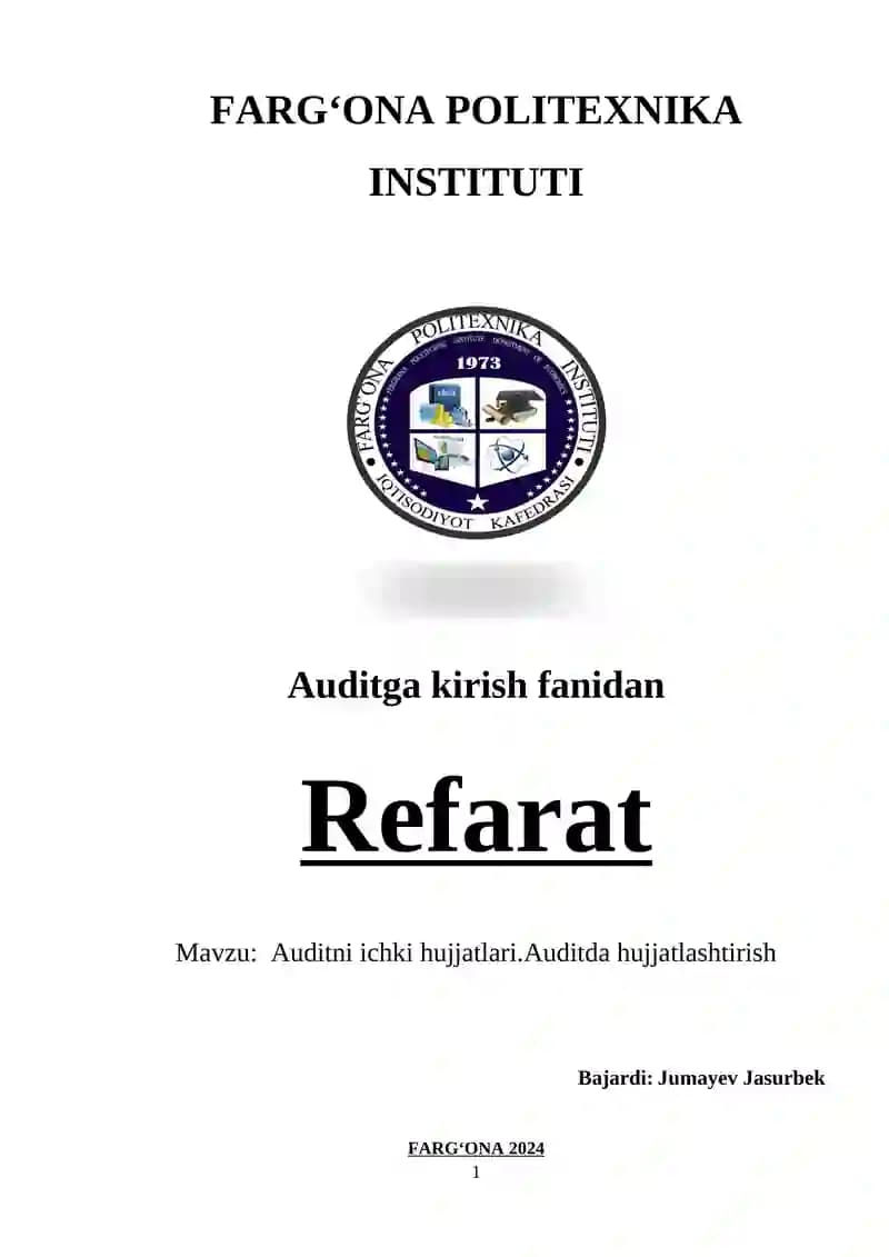 Auditda hujjatlashtirish