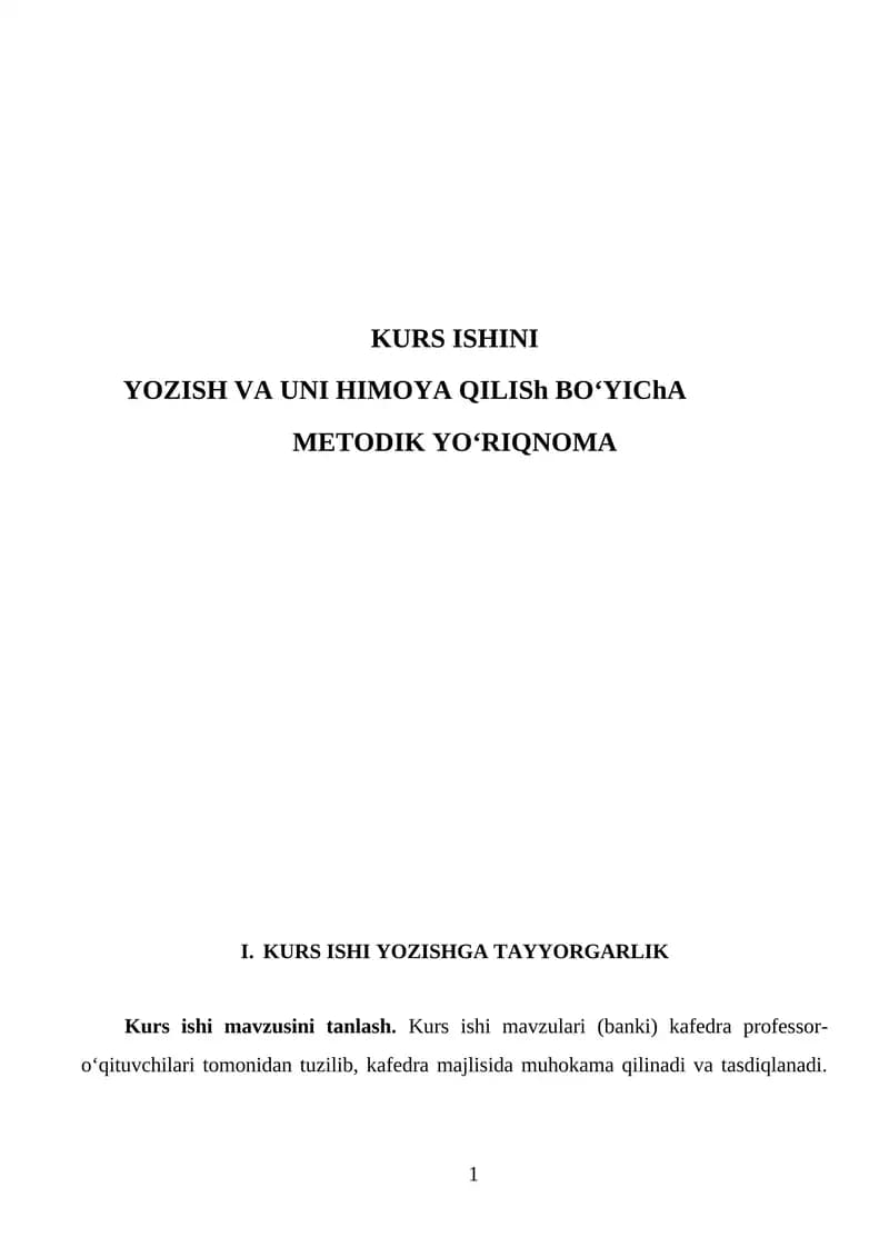 YOZISH VA UNI HIMOYA QILISh BO'YIChA