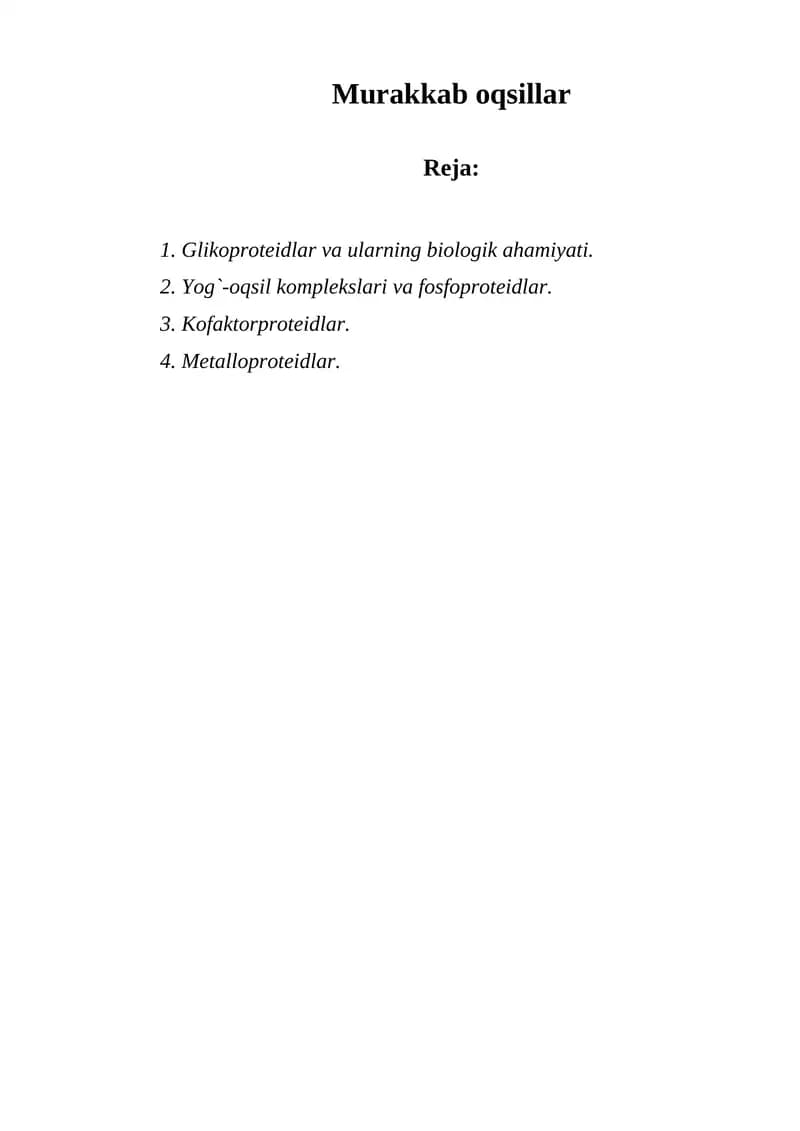 Murakkab oqsillar