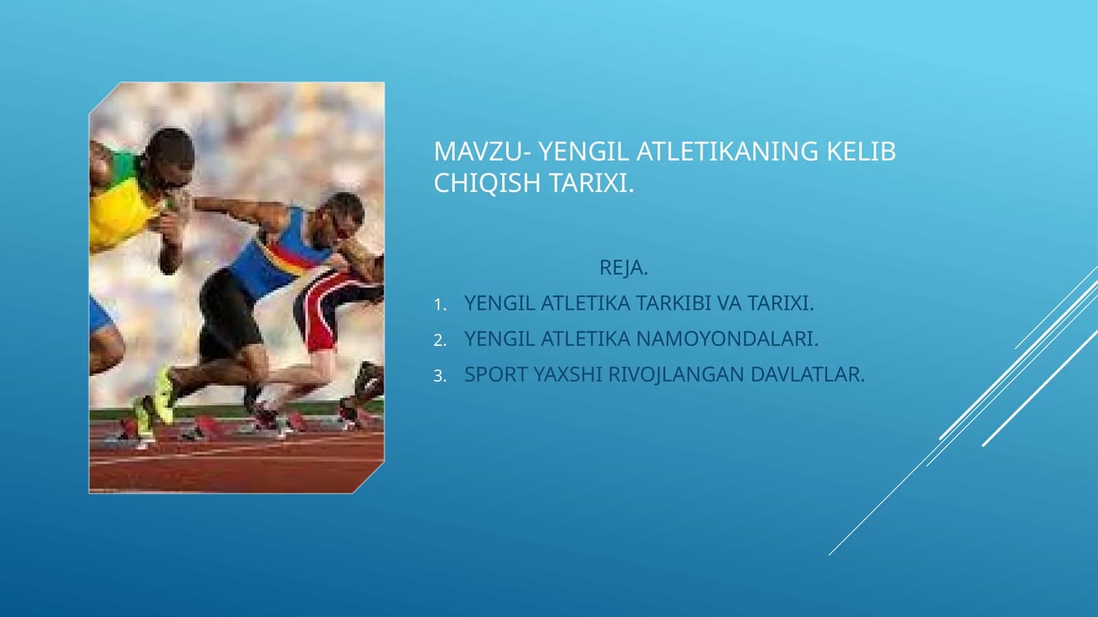 YENGIL ATLETIKANING KELIB CHIQISH TARIXI