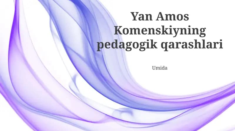 Yan Amos Komenskiyning pedagogik qarashlari