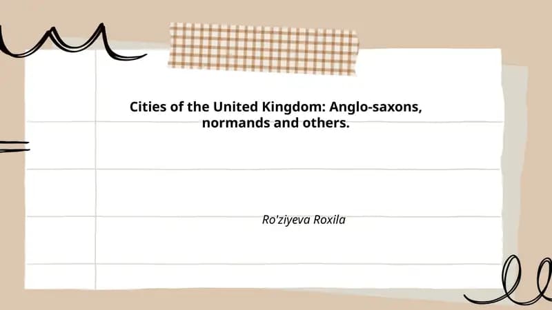 Buyuk Britaniya shaharlarining anglo-sakson davridagi shakllanishi
