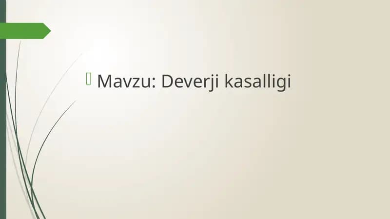 Deverji kasalligi