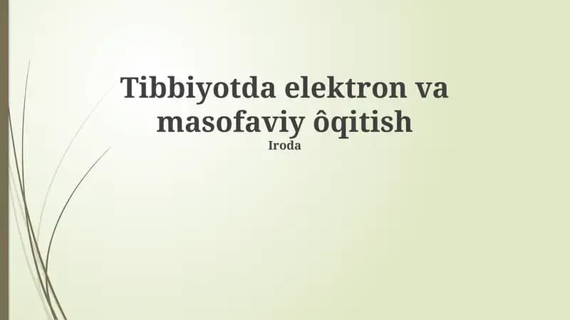 Masofaviy Tibbiy Ta'lim