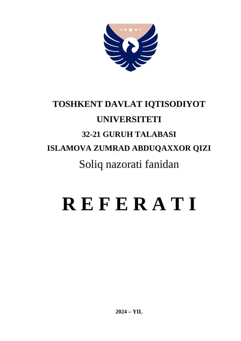 SOLIQ MONITORINGINI O‘TKAZISH TARTIBI