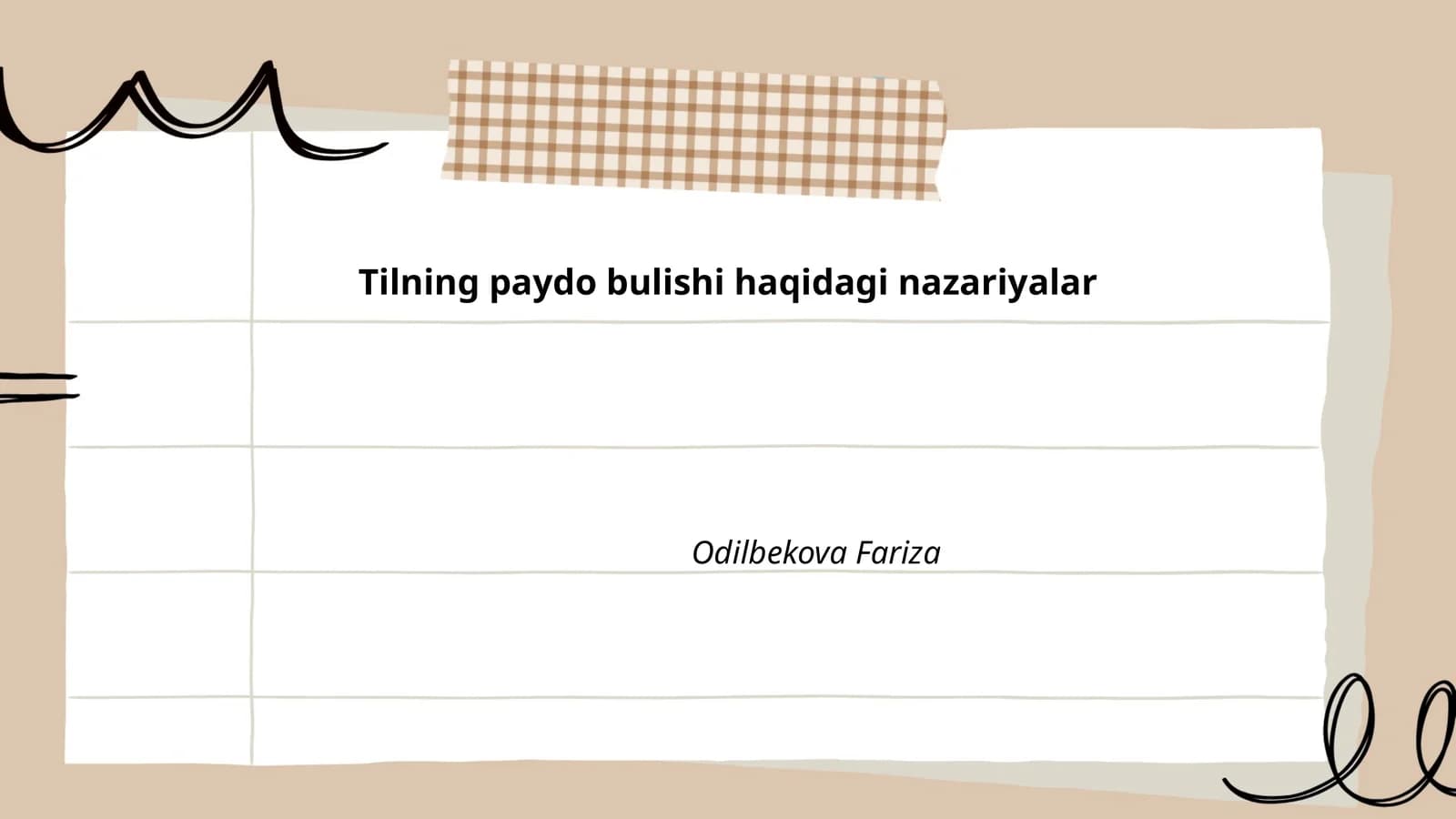Tilning paydo bulishi haqidagi nazariyalar
