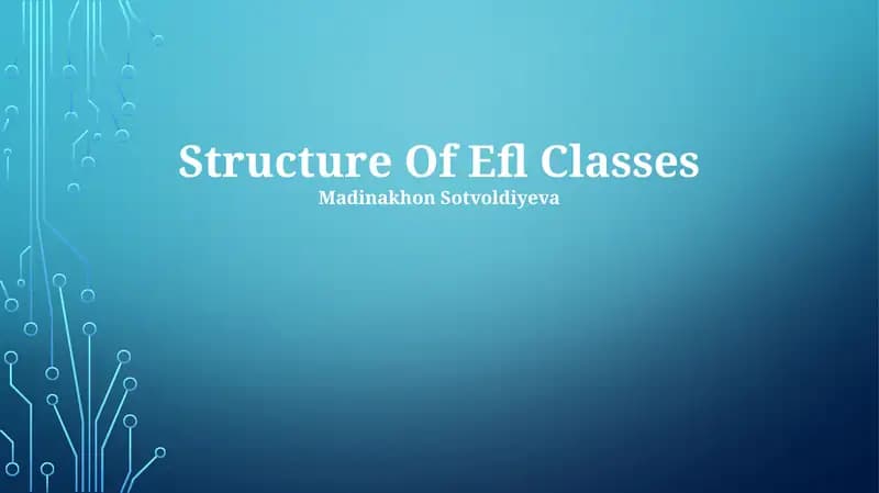 Structure Of Efl Classes