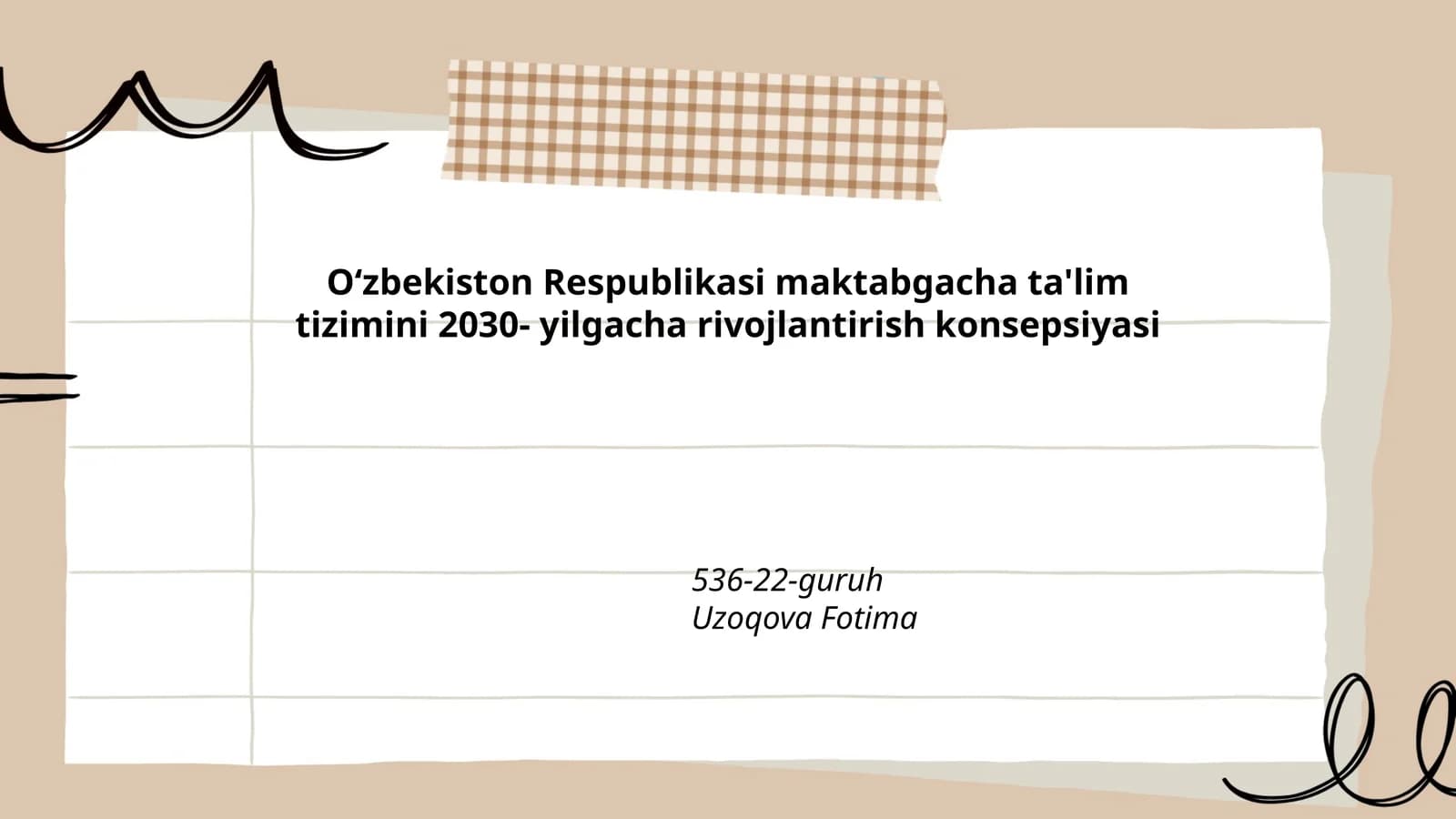 Oʻzbekiston Respublikasi maktabgacha ta'lim tizimini 2030- yilgacha rivojlantirish konsepsiyasi