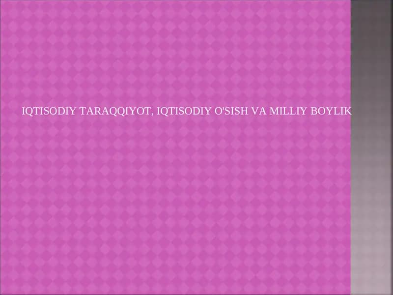 Iqtisodiy o’sish