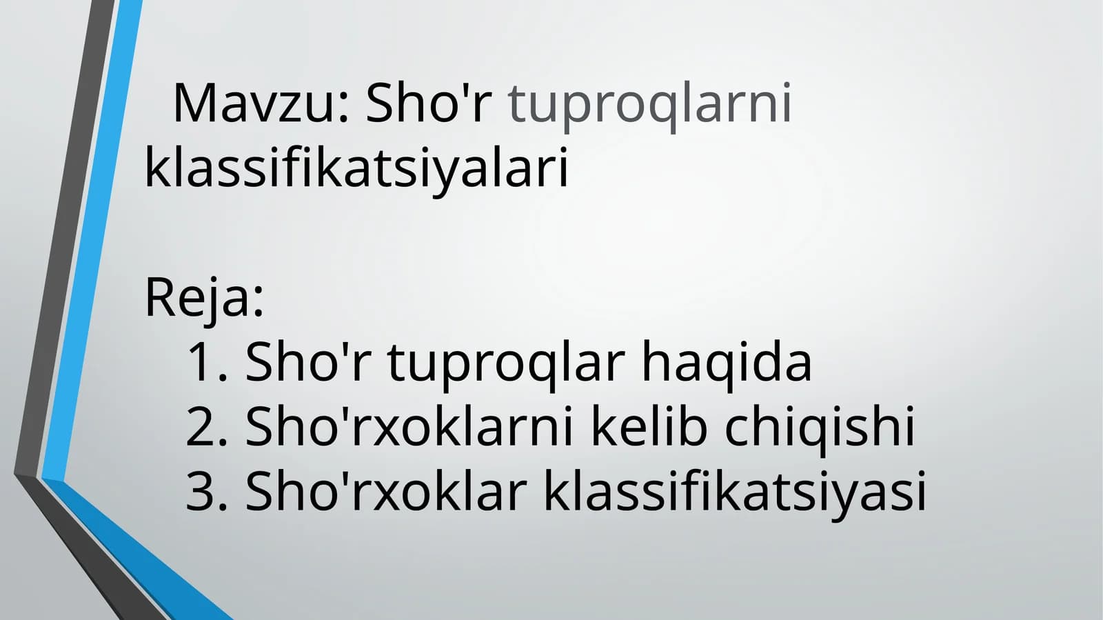 Sho'rtuproqlarniklassifikatsiyalari
