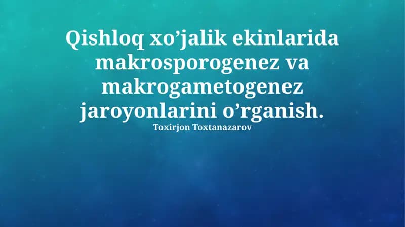 Megasporogenez jarayonlari