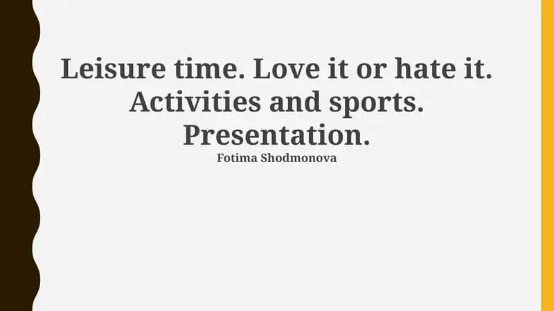 The Double-Edged Sword: Leisure Time Today