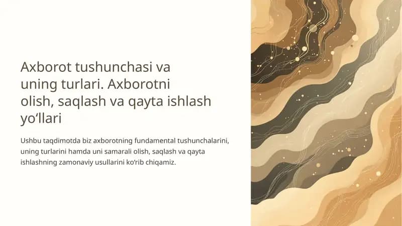 Axborot tushunchasi va uning turlari