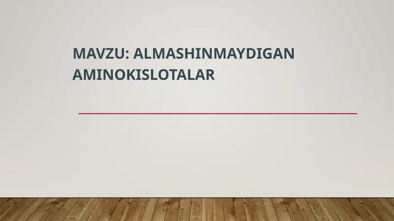 Almashinmaydigan aminokislotalar