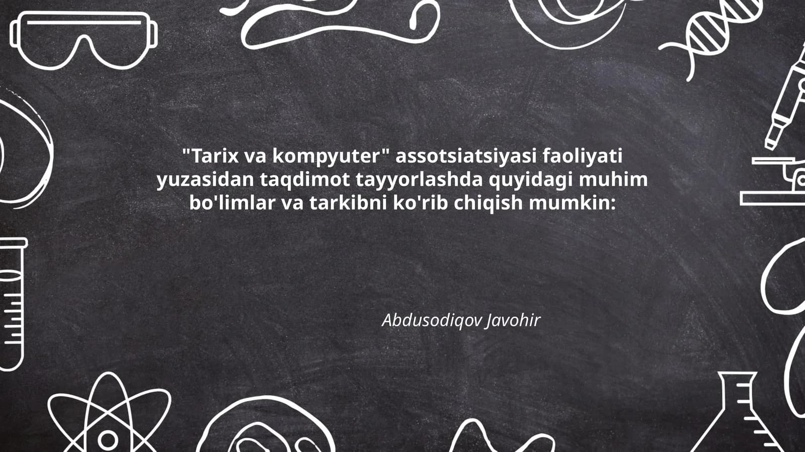 Tarix va kompyuter assotsiatsiyasi faoliyati