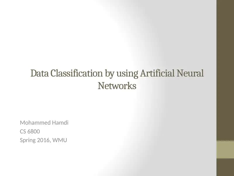 Artificial Neural Networks