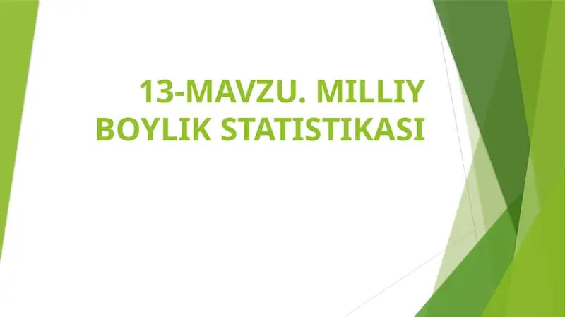 Milliy boylik statistikasi
