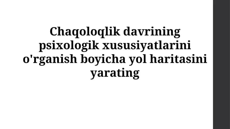 Infancy davr psixologiyasi