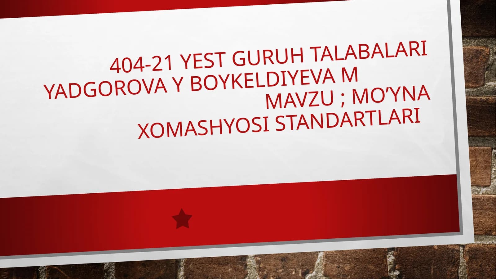 MO’YNA XOMASHYOSI STANDARTLARI