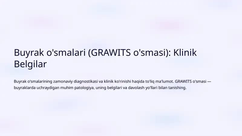 Buyrak o'smalari (GRAWITS o'smasi)