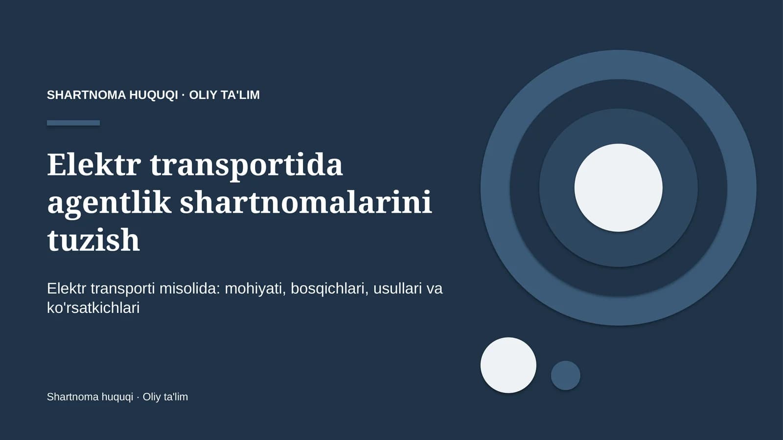 Elektr transportida agentlik shartnomalarini tuzish