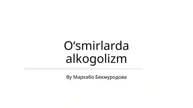 Oʻsmirlarda alkogolizm