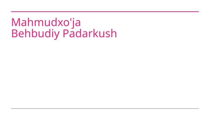 Mahmudxo'ja Behbudiy Padarkush