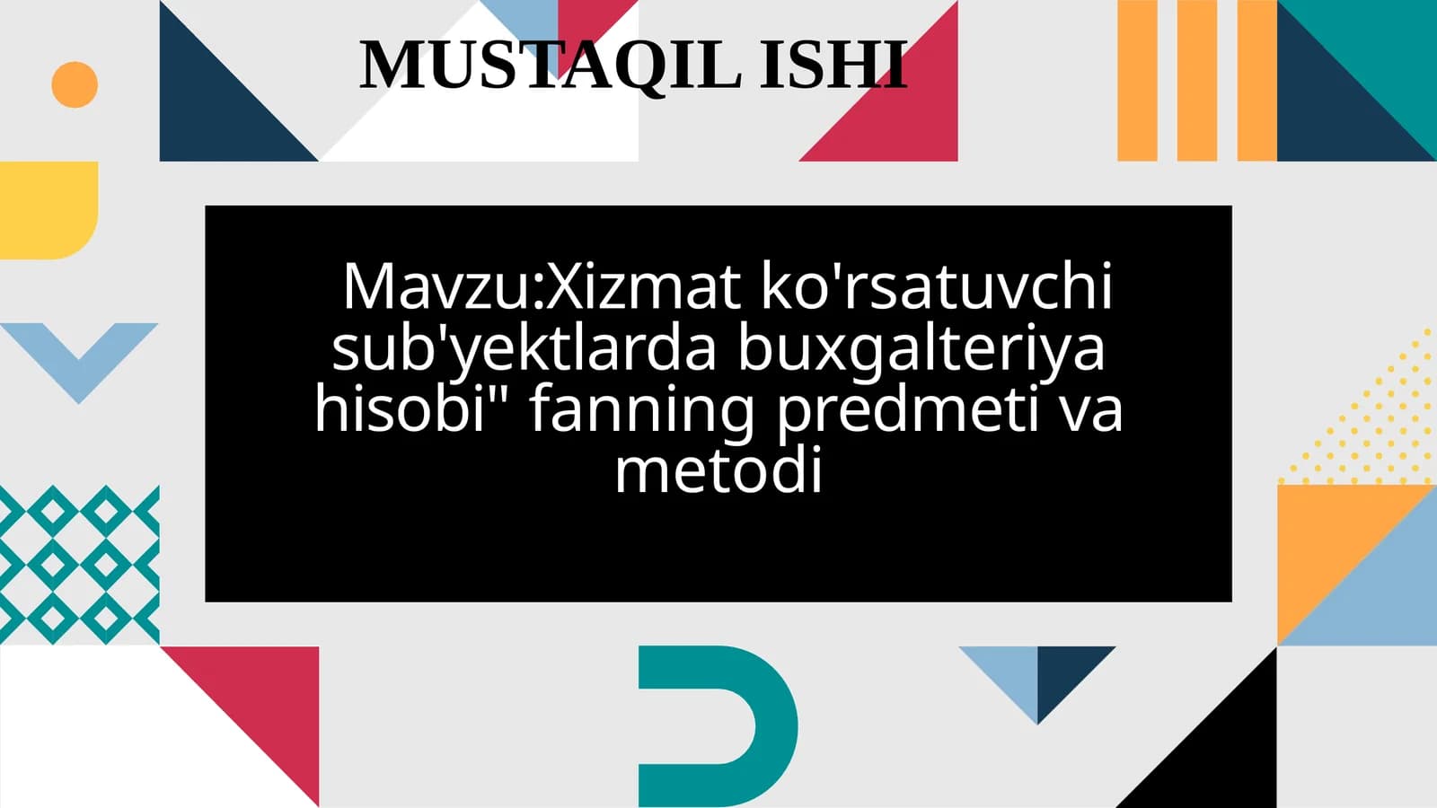 Fanning predmeti va metodi