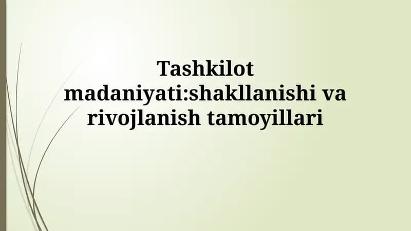 Tashkiliy Madaniyat