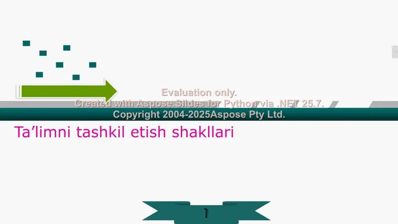 Ta’limni tashkil etish shakllari