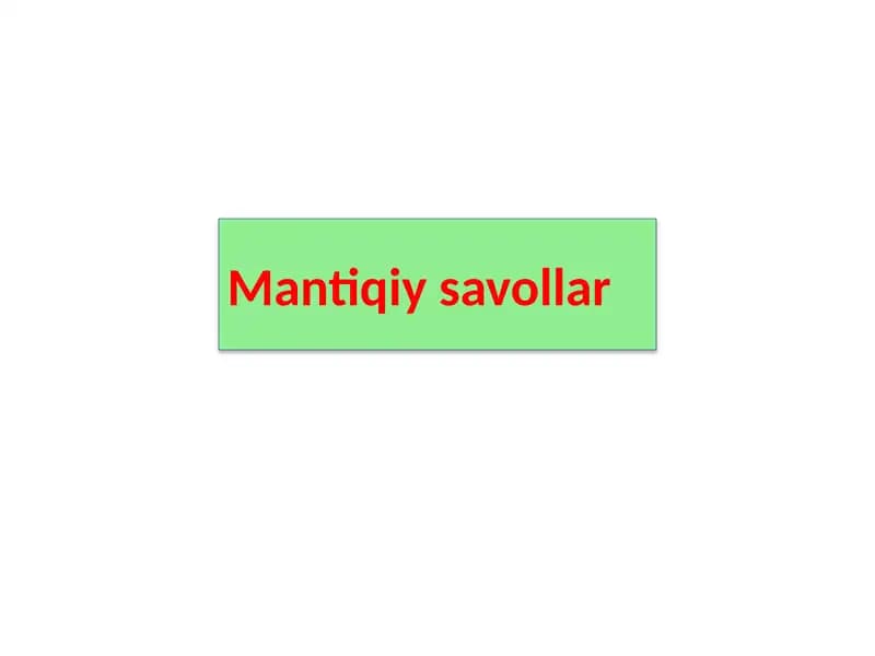 Mantiqiy savollar