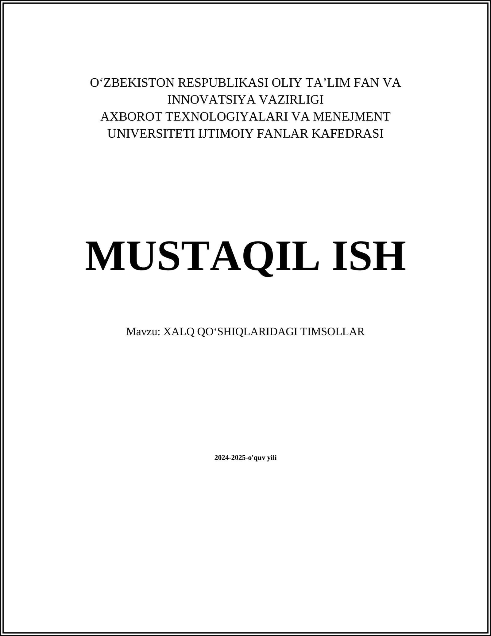 XALQ QOʻSHIQLARIDAGI TIMSOLLAR
