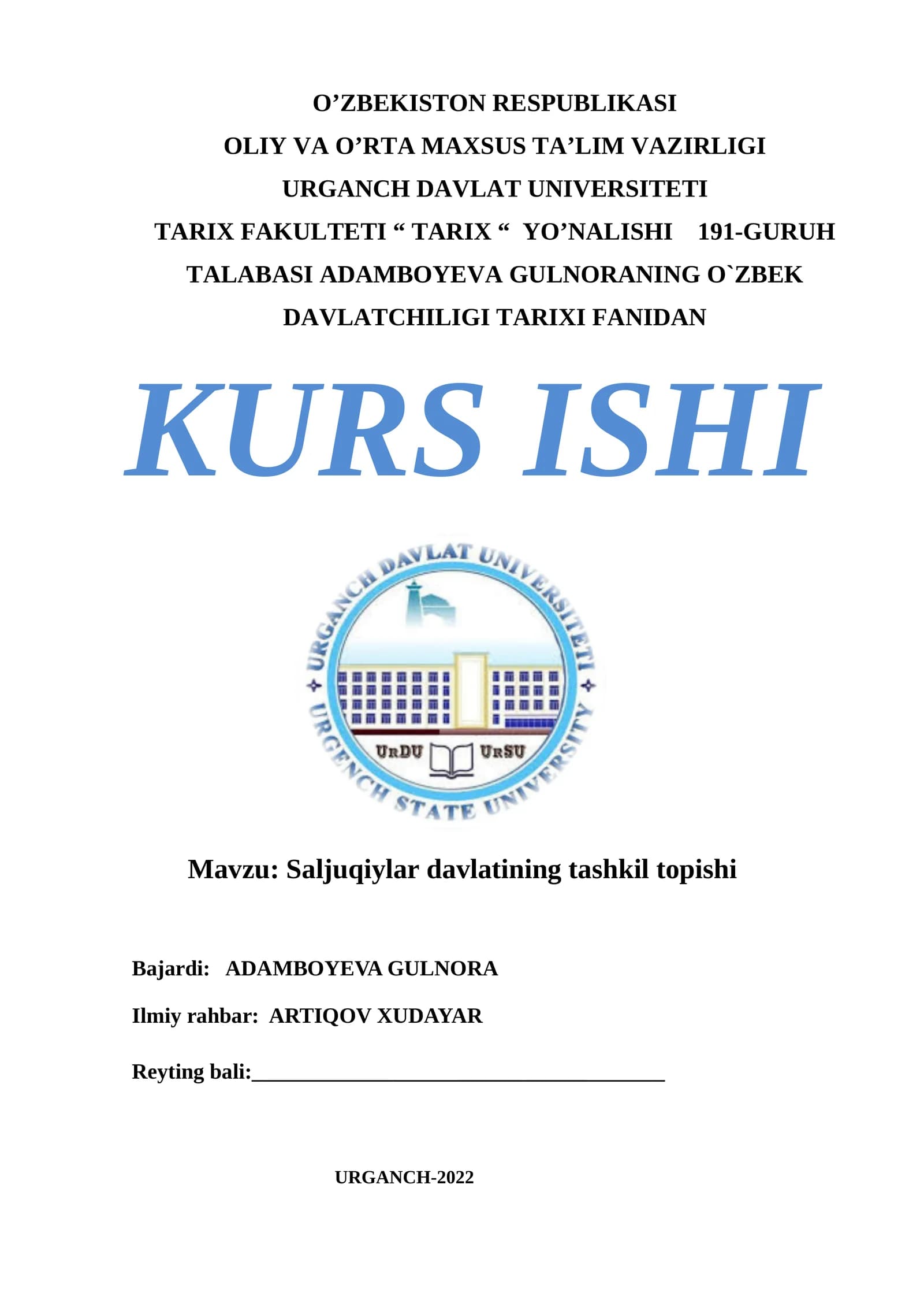 Saljuqiylar davlatining tashkil topishi