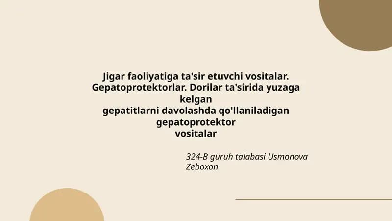 Gepatoprotektor vositalar