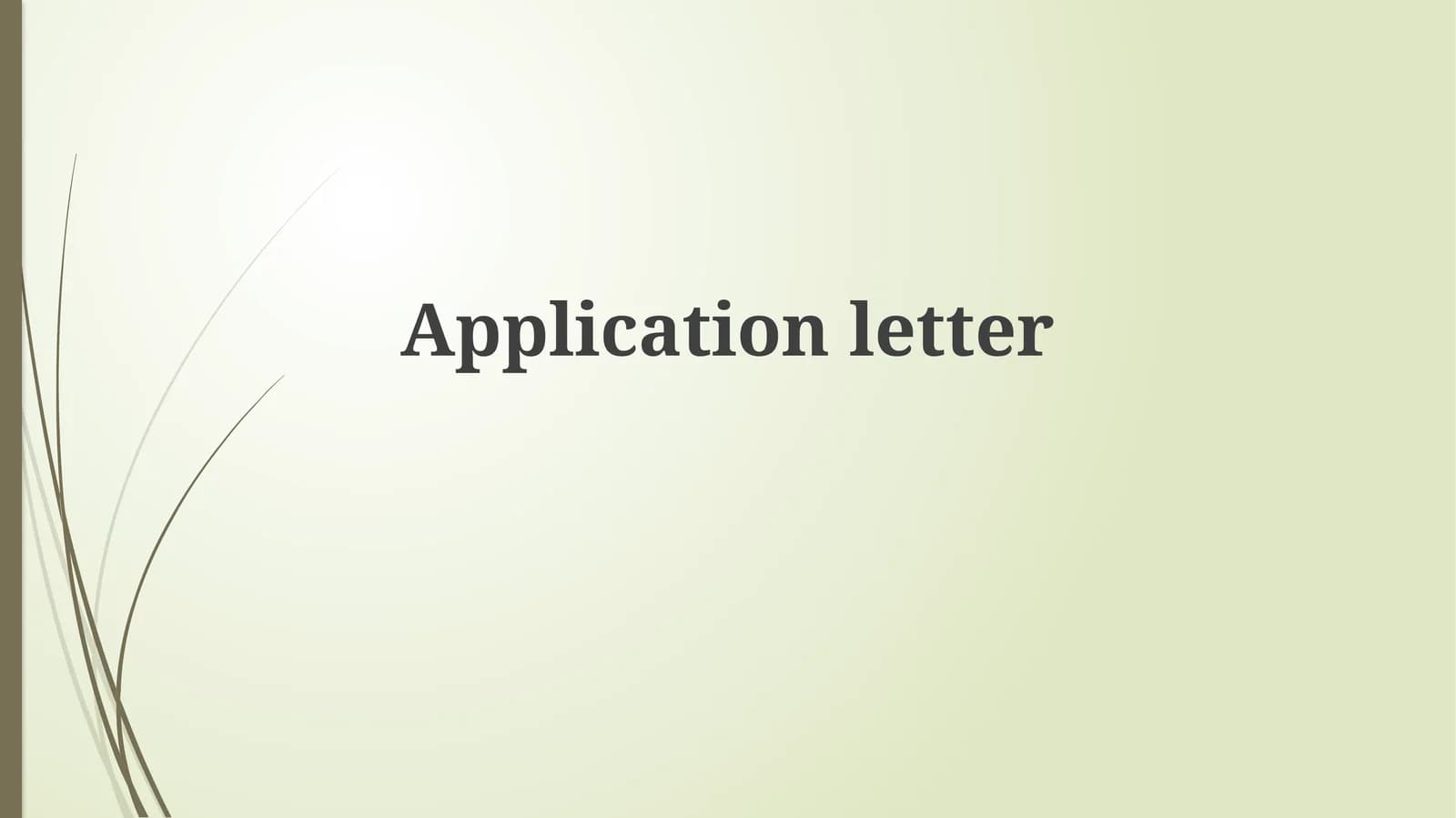 Applicationletter